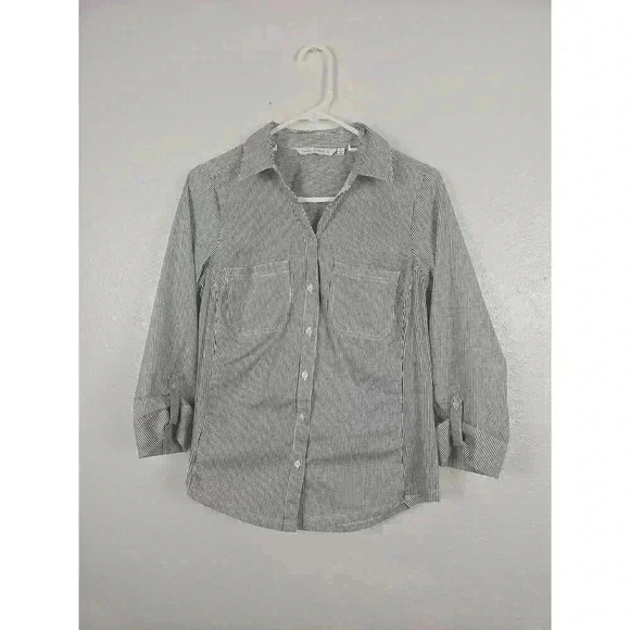Tops - Emily Daniels Womens Striped Long Sleeve Button Down Shirt Size Small